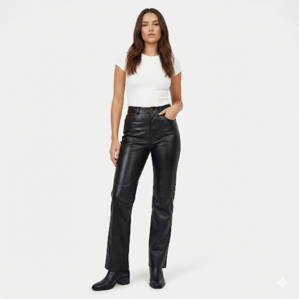 Margaret Godfrey vintage leather pants Y2K high rise black size 8